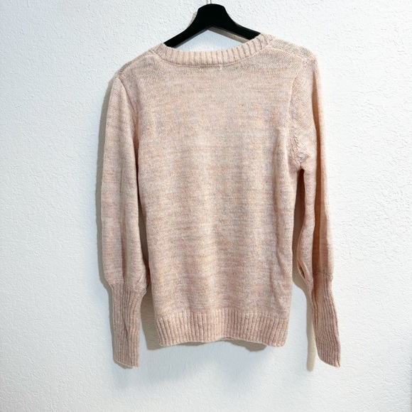 NWT-Kensie Peachy Pink Marl V neck sweater woman's Med - Picture 3 of 11